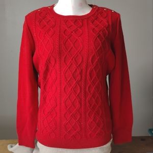 Talbot's Petite Large cable knit sweater